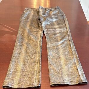 DG2 by Diane Gilman Shimmering Metallic Gold Pants Size 10